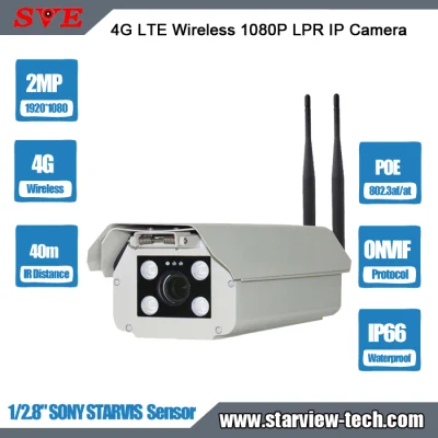 4G LTE sem fio 2.0MP 1080P Reconhecimento de placa de licença Anpr Lpr Sistema de leitor de captura para câmera de segurança IP Lpr de estacionamento