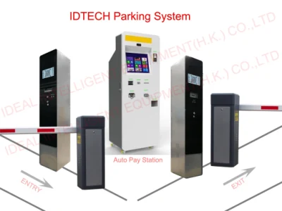 Sistema de estacionamento inteligente non-stop com leitor de RFID e portão de barreira